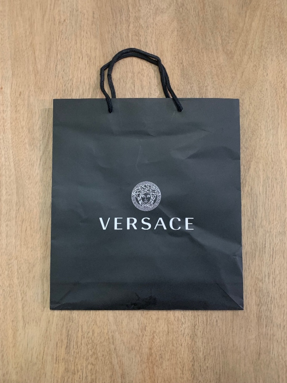 The Versace 16”x14”x4” Black Shopping Bag Gift bag